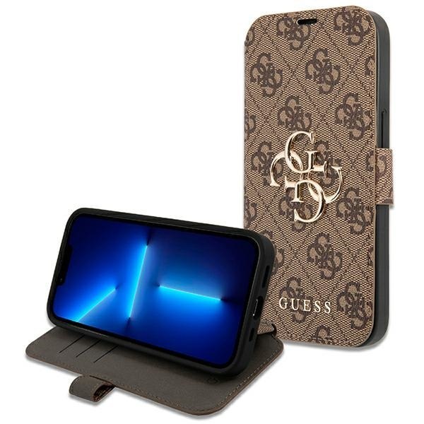 Guess GUBKP13L4GMGBR iPhone 13 Pro / 13 6,1" brązowy book 4G Big Metal Logo